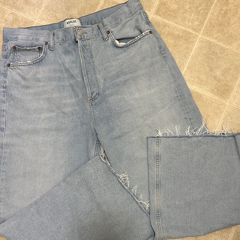 Agolde Blue Straight Jeans Classic Minimalist Design